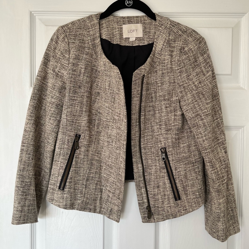 Ann Taylor LOFT Tweed Crop Blazer